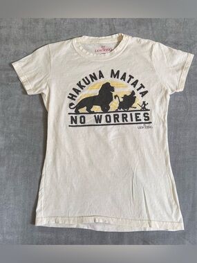 Girl’s Disney The Lion King Cream Tee with Black Graphic and Yellow Sun